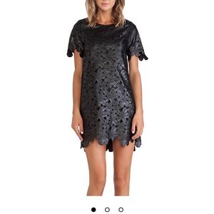 JOA Los Angeles Faux Leather Dress